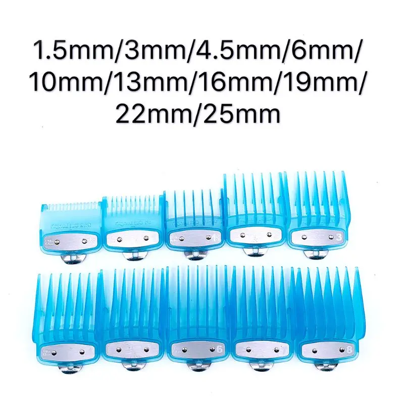  8/10Pcs Barber Shop Styling Guide Comb Set Transparent Hair Clipper Limit Comb T4MB
