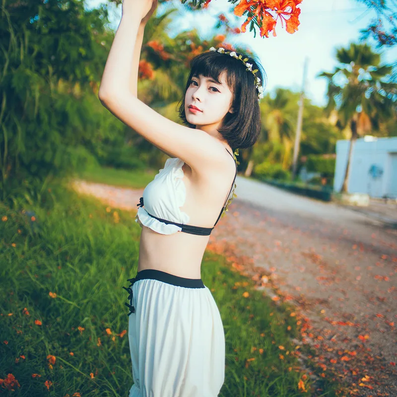 

South Korea-Style New Style Bathing Suit Women's Two-piece Swimsuits Boxers Sports Belly Covering Slimming Students Conservative