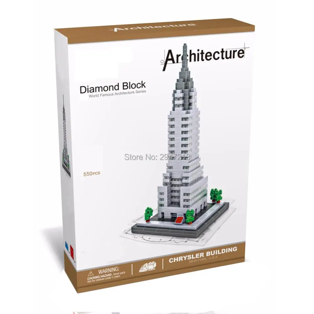 

hot LegoINGlys city creators architecture famous Chrysler new york US model mini micro diamond blocks nano bricks toys for gift