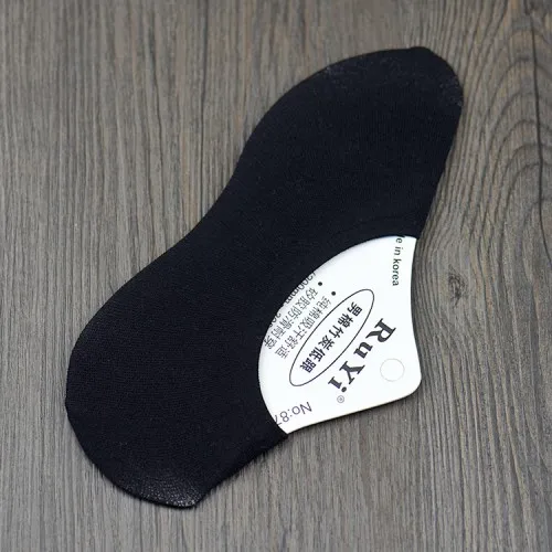 01black A 5Pairs/lot=10pieces Velvet Invisible Man Boat Socks Casual Solid Color Silicone Mesh Breathable Socks Summer Male - Цвет: 01black A