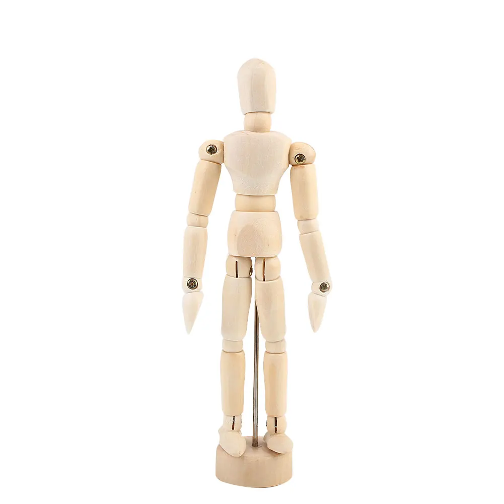 

1pcs Jointed Doll Wooden Manikin Flexible Gift Ornament Festival Hotel White Home Decor Simple Ornament Small Crafts Decoration