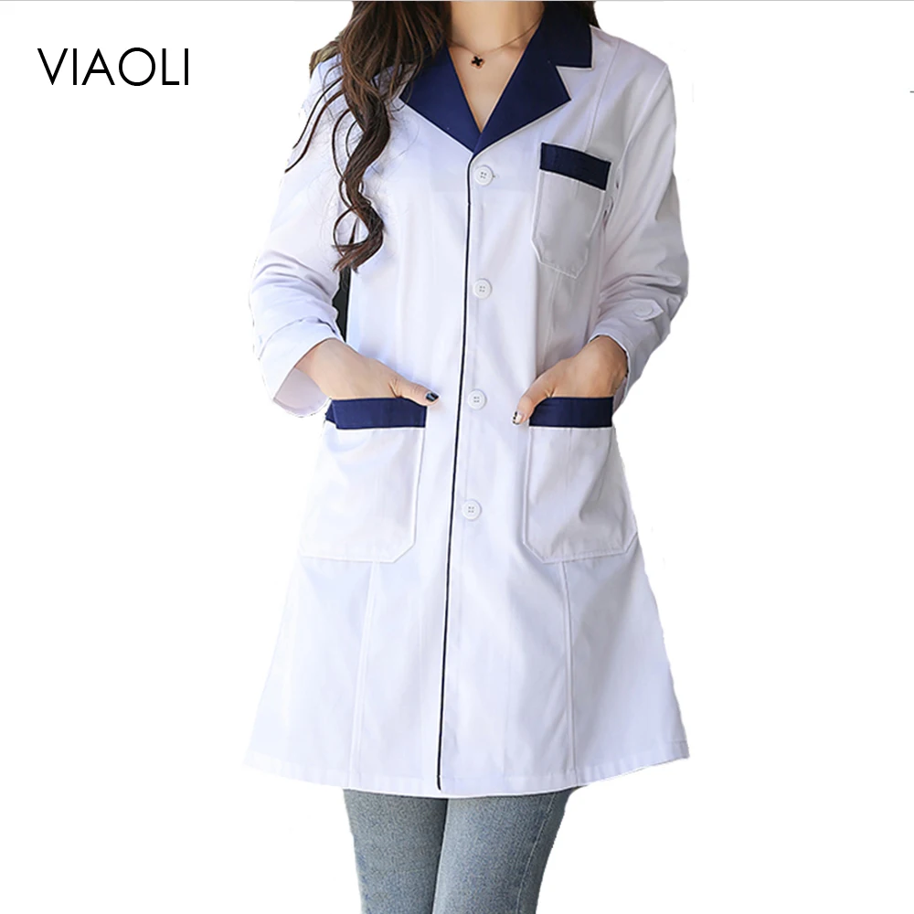 

Pharmacy Doctor Overalls Uniform Nurse Health Coat Work Wear & Uniforms Fashion Women Medical Suit Long Sleeved 2 Colors Coats