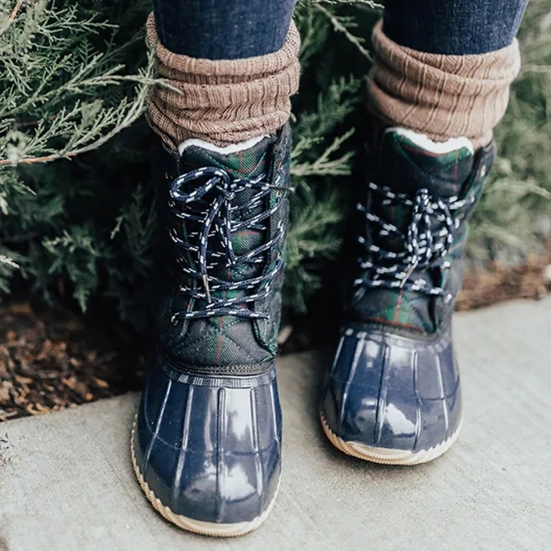 Adputent/зимние сапоги; Зимняя утка сапоги; обувь на шнуровке; водонепроницаемые непромокаемые сапоги; женская модная обувь на низком каблуке и платформе для девочек