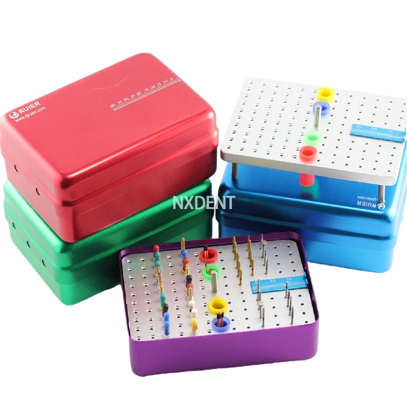 

1pcs high quality 120 Holes Dental Endo File Bur Holder With Ruler Block Autoclave Sterilizer Case Disinfection Box Dental tool