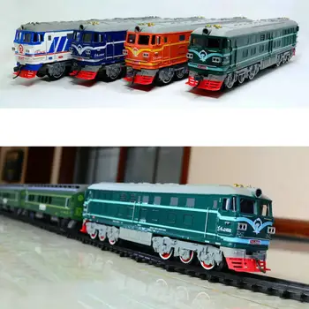 

27cm LED Music Electric Track Train Toy Long Rail Cars Classic Children Toys Train Simulation Train For Children Birthday Gift