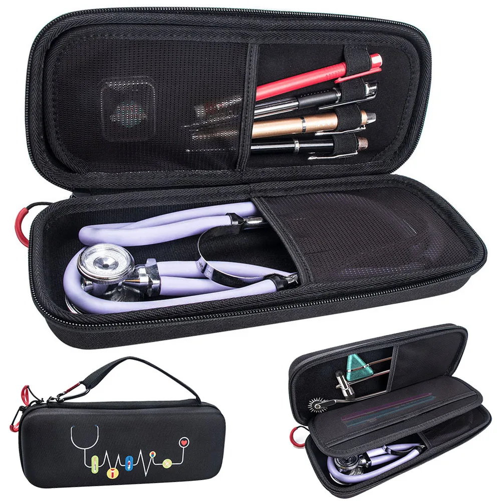 Hard EVA Portable Stethoscope Carry Travel Case Storage Box Shell Mesh