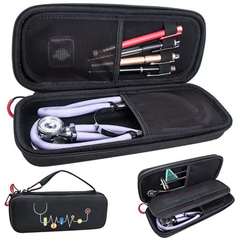 

Hard EVA Portable Stethoscope Carry Travel Case Storage Box Shell Mesh Pockets For Stethoscope Medical supplies tools Organizer