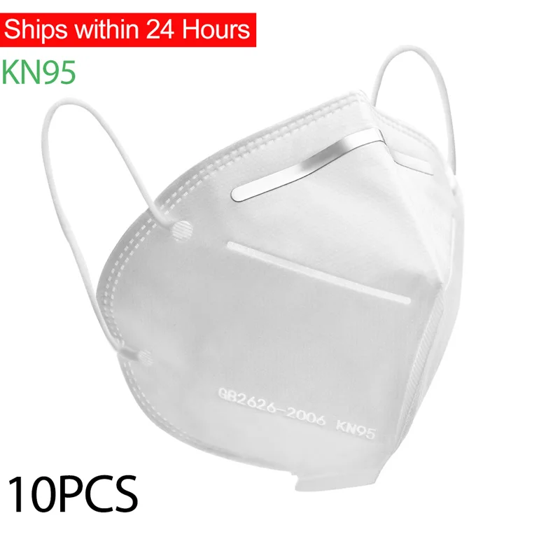 

10Pcs/lot 4 Layers KN95 Masks Non-woven Anti Dust Mouth Face Cover Safety Protective Earloops Mask N95 Filtration Cotton Safly
