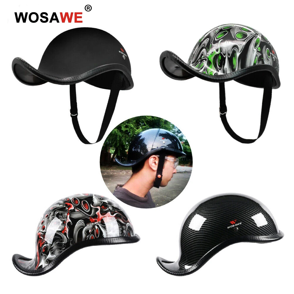 

WOSAWE Personality Open Face ABS Motorcycle Helmet Vintage Retro Motorbike Half Helmet Racing Safety Off Road Helmets