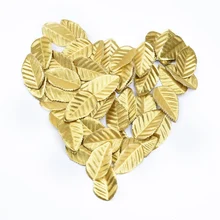 200pcs Golden leaves christmas leaf decorative roses flowers artificial plants diy gifts box scrapbook wedding brooch home decor