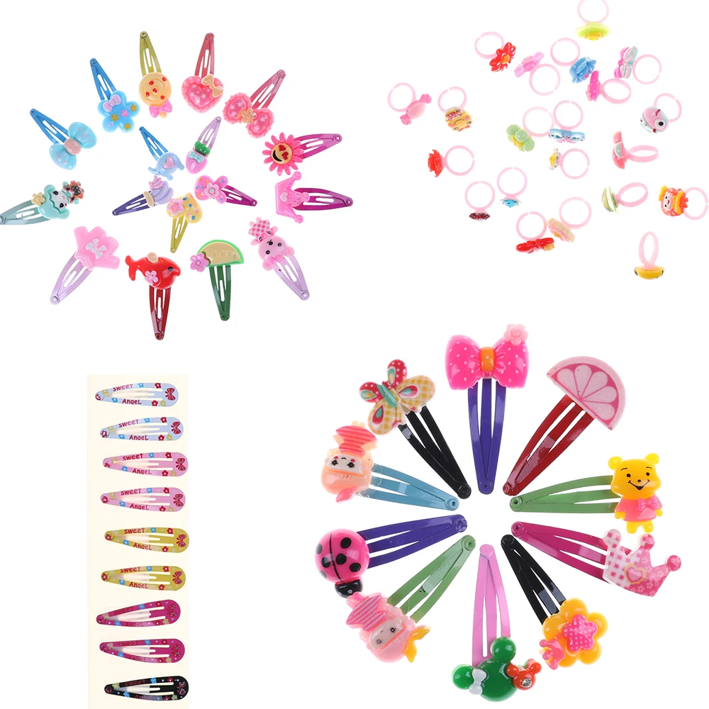 10pcs Cute Animal Hair Clip Flower Barrette Hairpin Rings Kids Baby Children Accessories For Girl Bow Headwear Hairgrip Hairclip | Детская