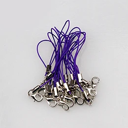 Lobster button mobile phone key hanging rope clay doll DIY accessories - Цвет: purple 10 pcs
