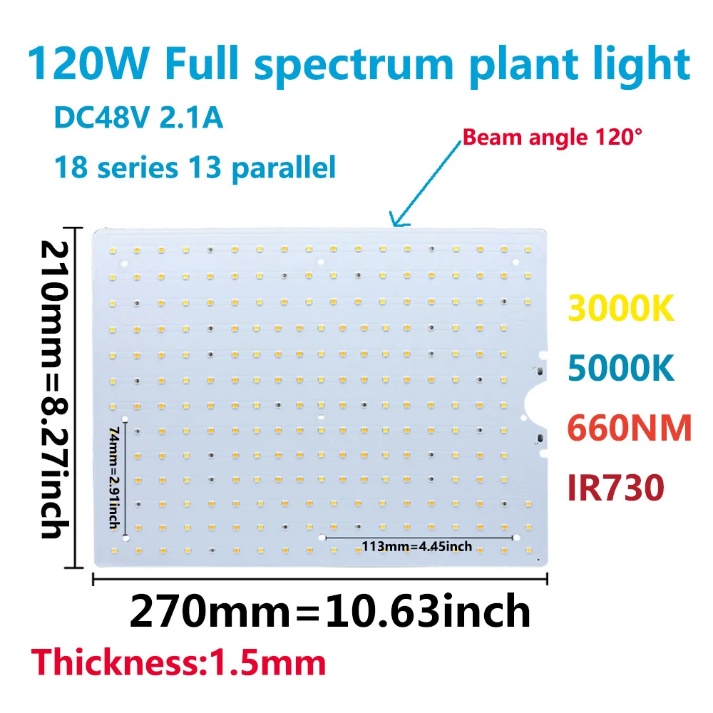 120W LED 칩 비즈 식물용 액세서리 칩 적외선 730nm 자외선 395nm 수경재배 온실 씨앗