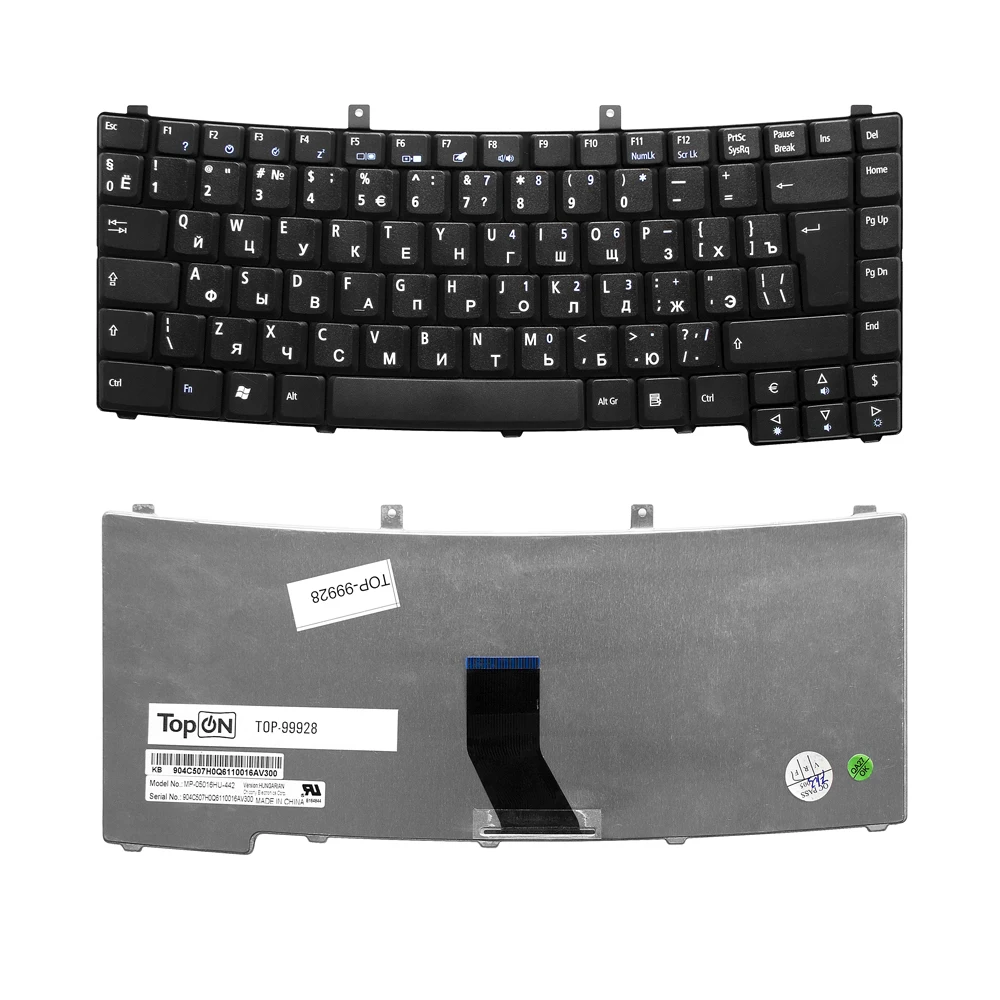 Клавиатура для ноутбука Acer TravelMate 2300 2310 2410 8000 Series. Г-образный Enter. Чёрная без рамки.