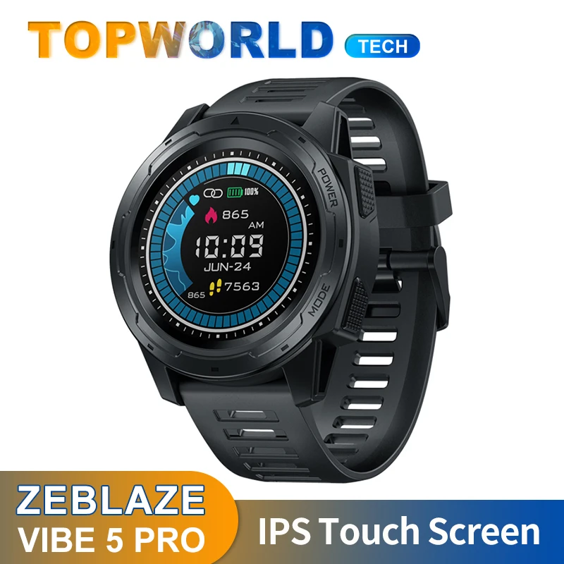 Смарт-часы Zeblaze VIBE 5 PRO с цветным сенсорным экраном спортивные пульсометром