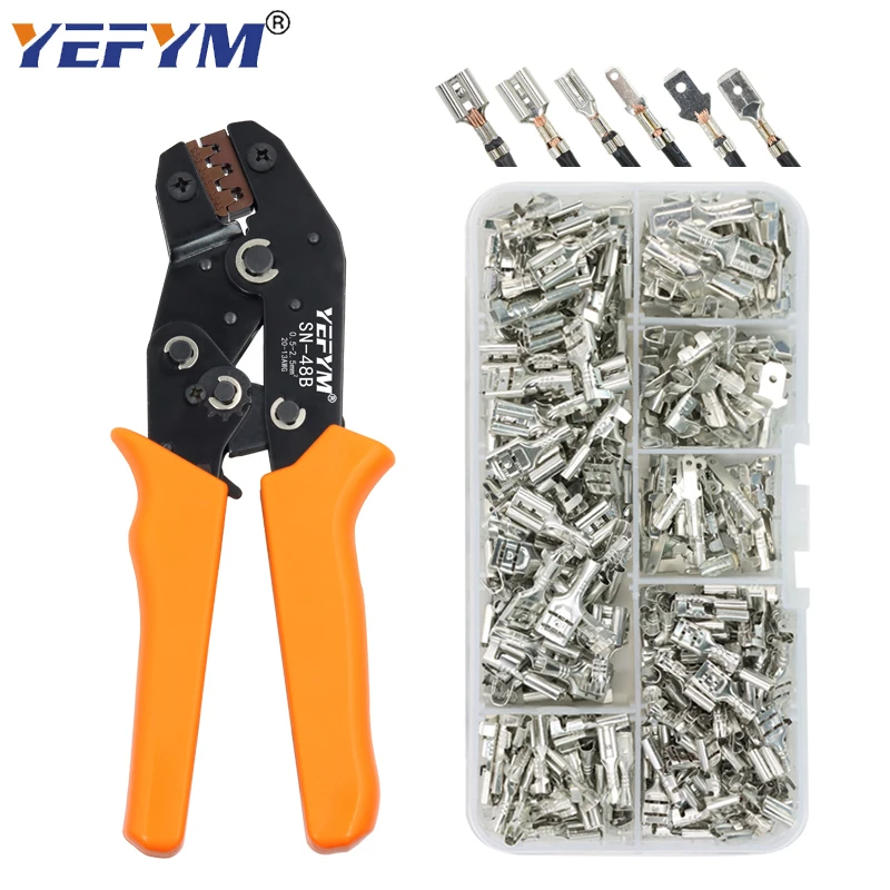 SN-48B crimping pliers 0.5-2.5mm2 high precision jaw with TAB 2.8 4.8 6.3 car terminals sets wire electrical hand tools | Инструменты