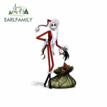 

EARLFAMILY 13cm x 8.4cm for Jack Skellington Santa Claus Nightmare Before Christmas Car Stickers Vinyl Bumper RV VAN Accessories