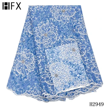 

Stones Lace Fabric 2019 High Quality Nigerian Lace Fabric Embroidery Tulle French Lace for Women Dress X2949
