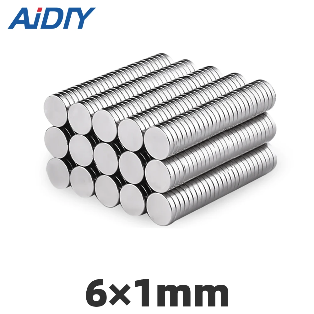 

200Pcs 6x1mm small Mini Neodymium Magnet 6*1mm Sheet N35 Round Super Powerful Rare Earth Magnet For Crafts Disc 6mm x 1mm
