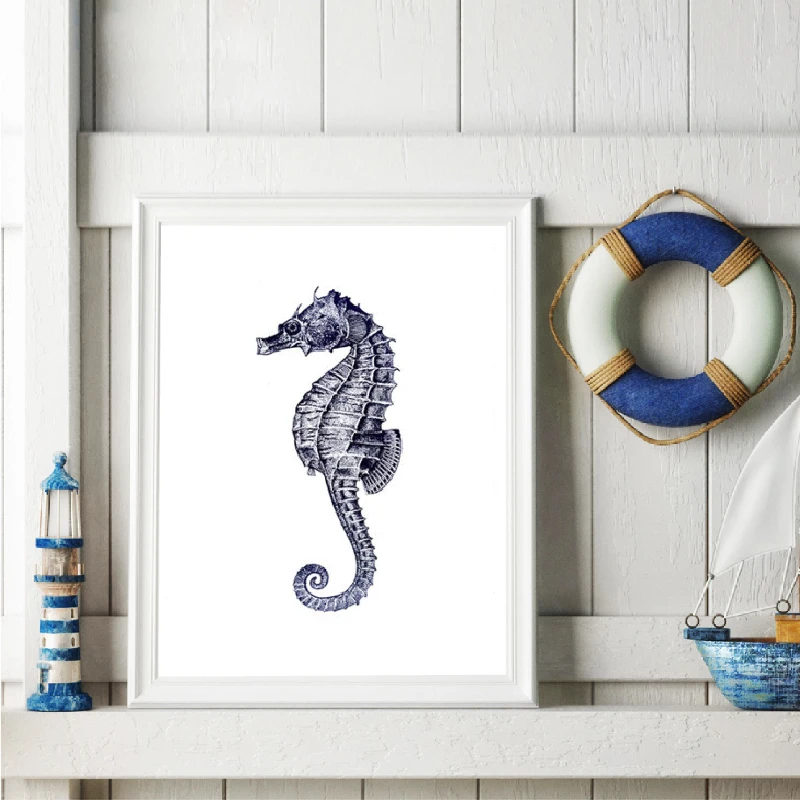 Octopus-Nautical-Vintage-Posters-and-Prints-Kraken-Octopus-Sea-horse-Canvas-Painting-Pictures-Rustic-Bathroom-Wall