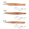 NATUHANA Anti-static Straight Eyelash Extension Tweezers Industrial Precision Curved Straight Lash Eyebrow Tweezers Makeup Tools 3