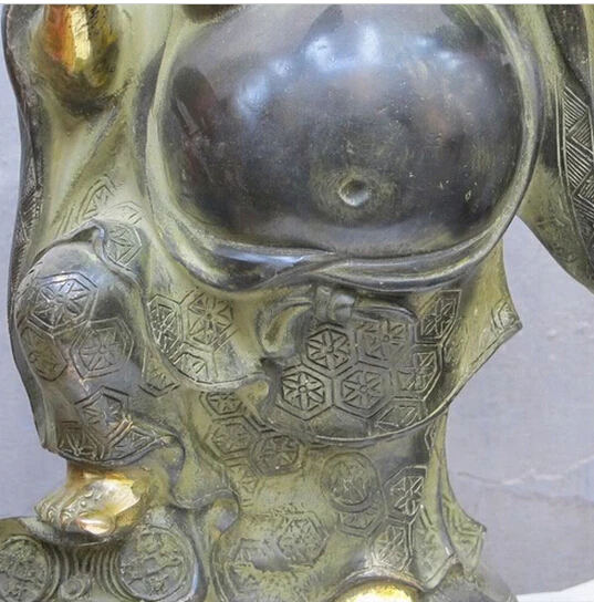 413+++ 1" Dragon Year providential Bronze Pelycosaur Dragon Buddah Статуэтка Майтрейя