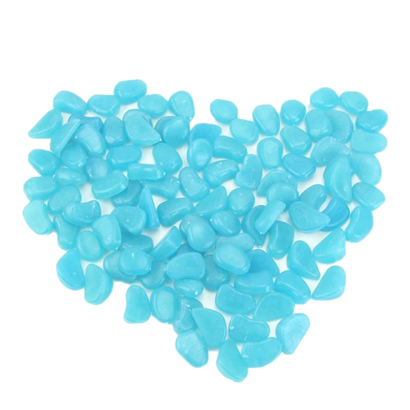 Blue Светящиеся камни 100/200/300/500 шт путь камни светится в темноте садовые камни дорожки аквариумные растения шланг для полива огорода, двора, Декор - Цвет: Blue