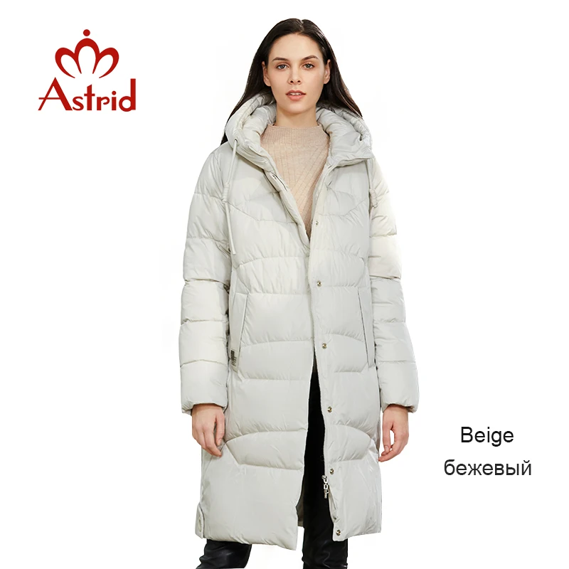 Astrid Зима новое поступление пуховик женская свободная одежда верхняя одежда высокое качество с капюшоном модный стиль зимняя куртка AR-6599 - Цвет: M028 Beige