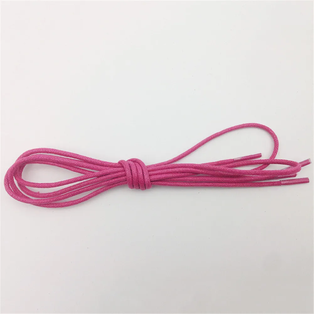 dark pink Модная 1 пара вощеных цветных шнурков для кожаной обуви; шнурки с круглым носком; Ботинки martin; обувь со шнуровкой; 16 цветов - Цвет: dark pink