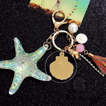 

Hot Sale Crystal Starfish Pendant Fashion Accessories Crystal Sea Shell Hanging For Bag For Key Ornaments Cars Adornment