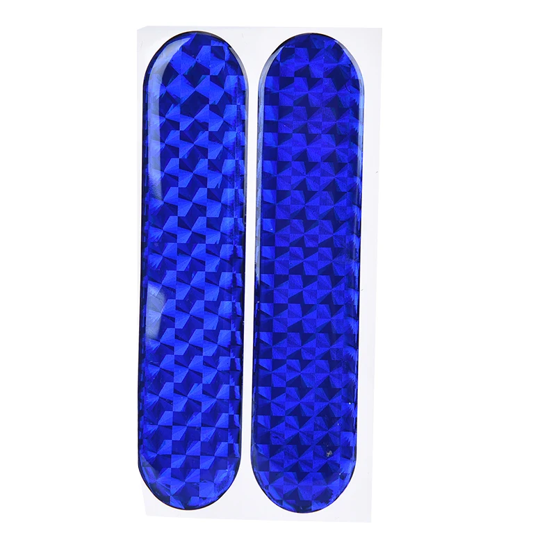 Blue Комплект из 2 предметов, мини-камера для автомобиля мотоцикла двери Светоотражающие Стикеры Предупреждение лента эпоксидной смолы ПЭТ Стикеры анти-тире бампер безопасность вождения авто аксессуар - Цвет: Blue