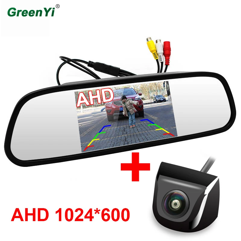 5 дюймов AHD 1024x600P автомобильный монитор заднего вида с AHD 1280 × 960P рыбий глаз заднего вида камера заднего вида