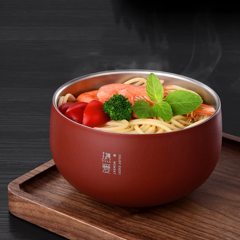 

Миска, столовая посуда, суповая миска, двойная теплоизоляционная Бытовая Посуда, миска для лапши, миска из нержавеющей стали Cn (происхождени...