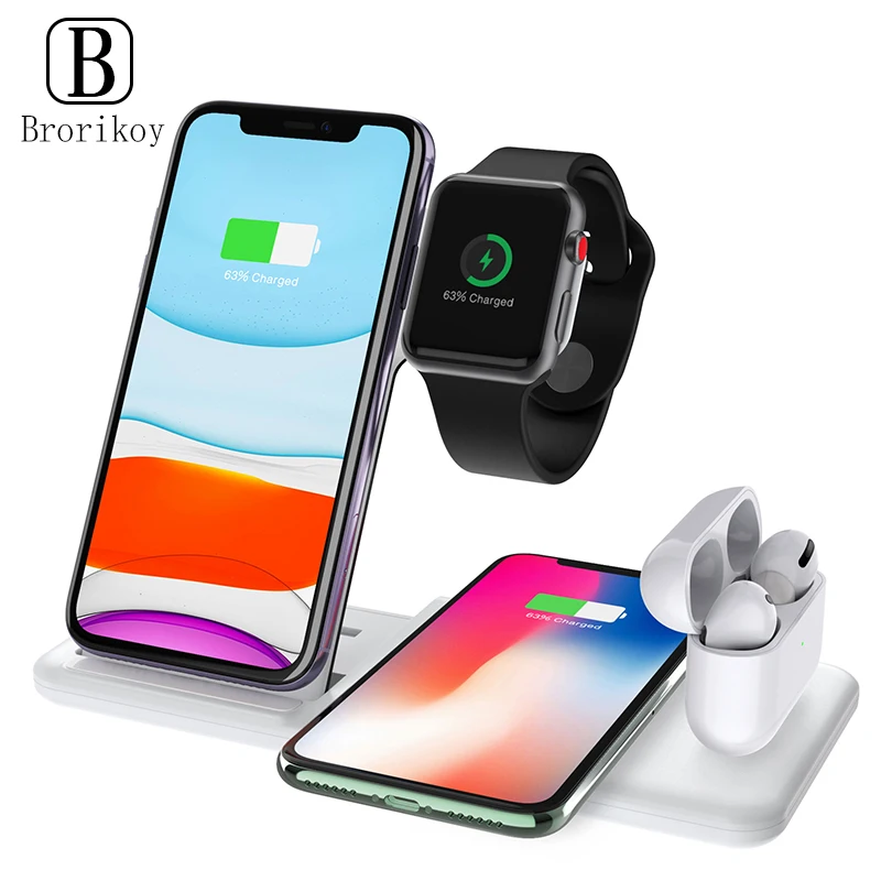 Беспроводная зарядная док-станция 15 Вт для iPhone Samsung S20 Note 10 + беспроводная Быстрая