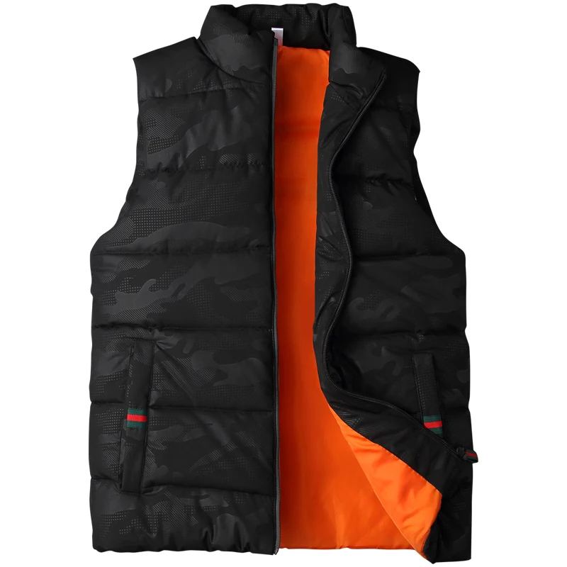 Зимняя мужская куртка, жилет, новая мода, теплый, большой размер, 5XL, зимняя куртка, жилет, качественный, водонепроницаемый, удобный, теплый, мужской жилет - Цвет: Black 1