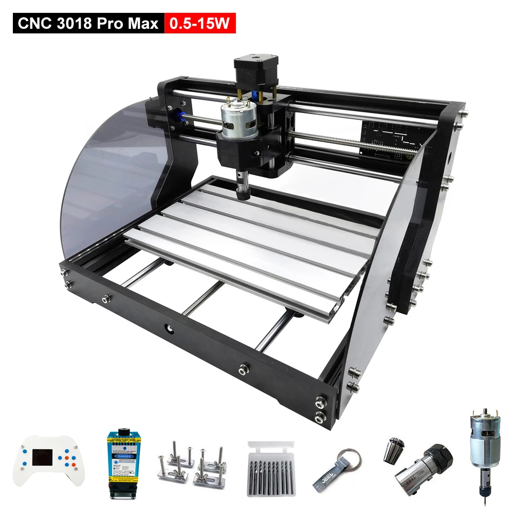 CNC 3018 Pro Max лазерный гравирующий станок 0 5 Вт 15 3 осевой фрезерный поделки из дерева