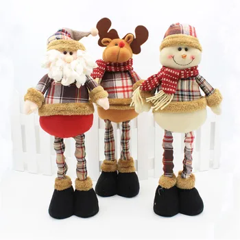 

New Christmas Decoration Retractable Santa Claus Doll Christmas Snowman Toys for Home Craft Gifts Elk Figurines Christmas Decor