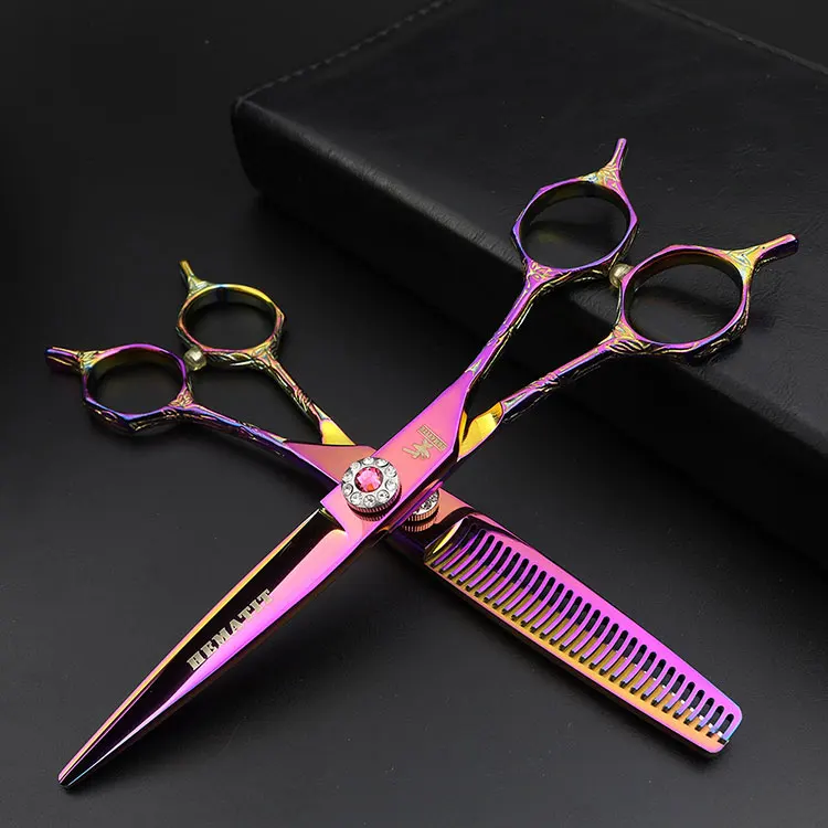 6 Inch Japanese 440C Cutting and Thinning Scissors and Razor Set Professional hairdresser scissors hairdresser Styling tools