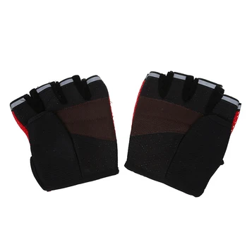 

Pair Men's Motorcycle Motorbike Racing Bike Fingerless Gloves Red
