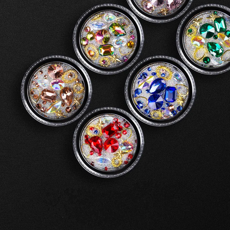 

Glass Nail Art Decorations Crystal Nail Rhinestones Decorations Strass Stones For Nails 3D Clear Micro Beads