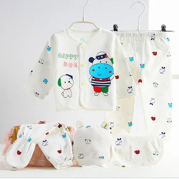 

Infant Baby 0-3M Newborn Baby Clothing Boy Girl Cotton Suit Underwear 5 Piece Cartoon Clothes Set o