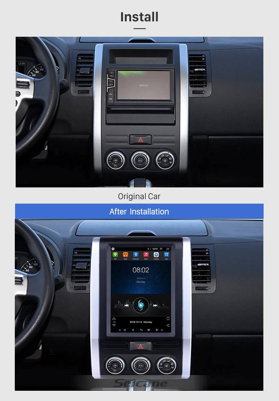 Seicane 9,7 дюймов 2 Гб ОЗУ Android 9,1 gps Navi Автомобильный мультимедийный плеер для 2008-2011 2012 Nissan X-Trail MX6 Поддержка TPMS 4G Net
