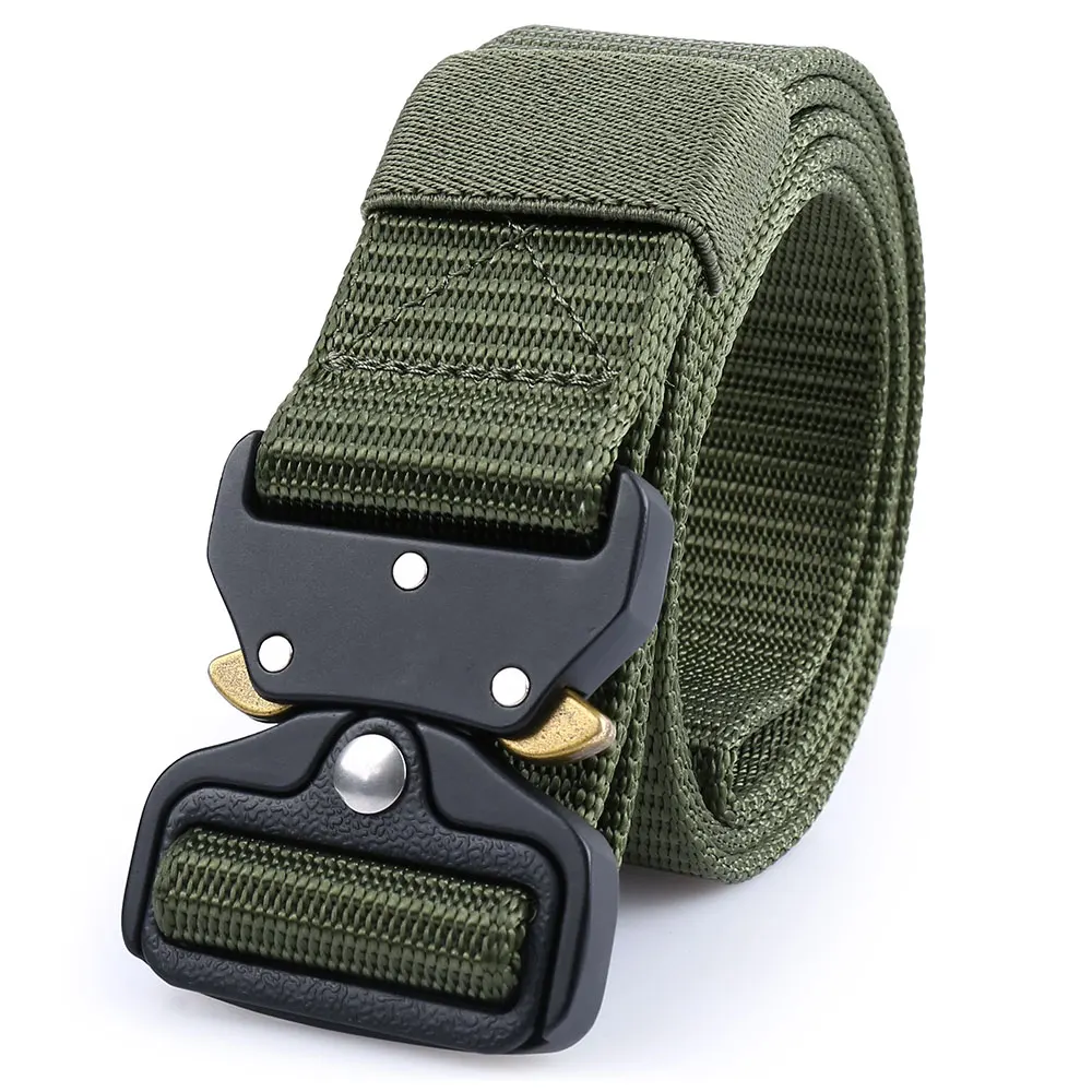 Tactical Belt Men Army Military Combat Airsoft Paintball SWAT Knock Off Waistband Metal Buckle Mens Quick Release Designer New - Цвет: Green