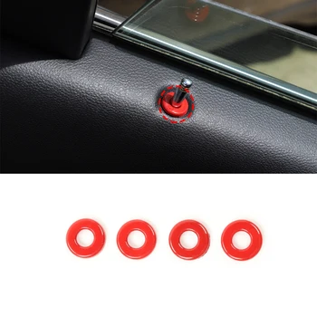 

Car Sticker for Jeep Grand Chrokee 2011-2020 Door Lifting Bolt Lock Pin Cover Ring ABS Red Silver Car Interior Accessories