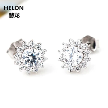 

925 Sterling Silver Women Stud Earrings White Cubic Zirconia Red CZ Earrings Brilliant Charm Women Fine Jewelry