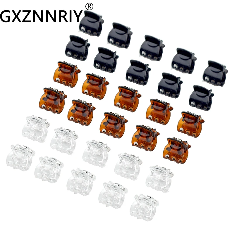 1.5cm 50pcs/pack Hair Claw Clips for Women Girls Accessories Black Brown Transparent Plastic Mini Claws Hairclip Clamp Gifts glove box handle switch handle 1pcs 68500 1s460 brown parts plastic replacement toolbox lock for nissan d22 pickup