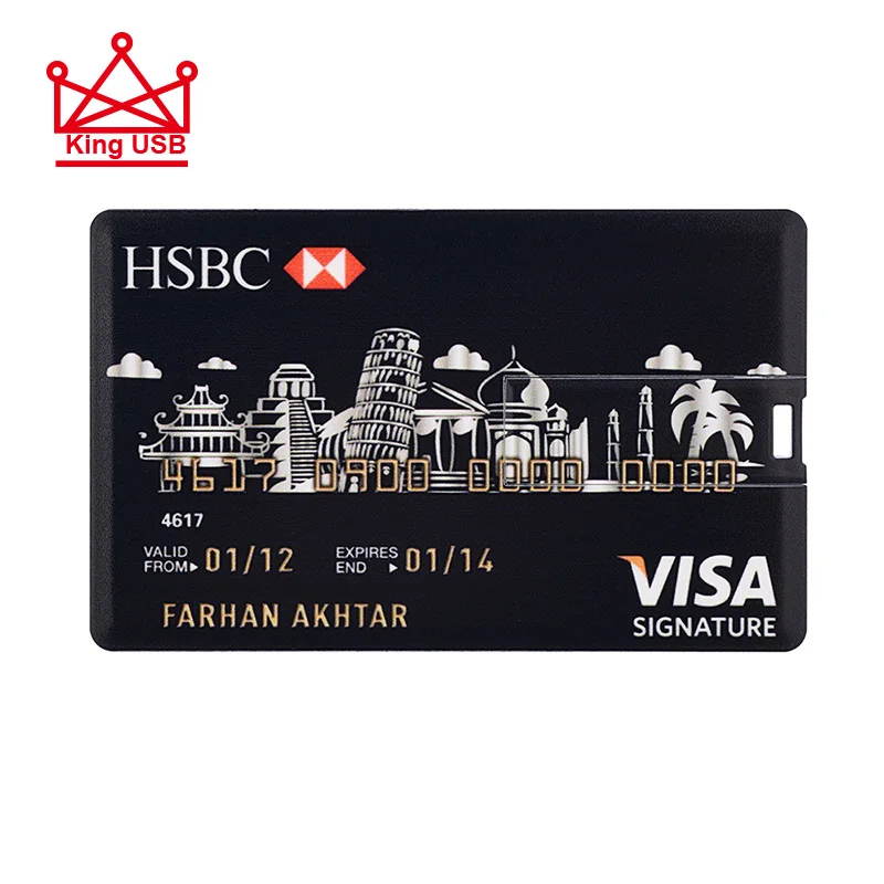 Bank Card Series USB Flash Drive 4GB 8GB 16GB 32GB 64GB 128GB Car Key Memory Stick