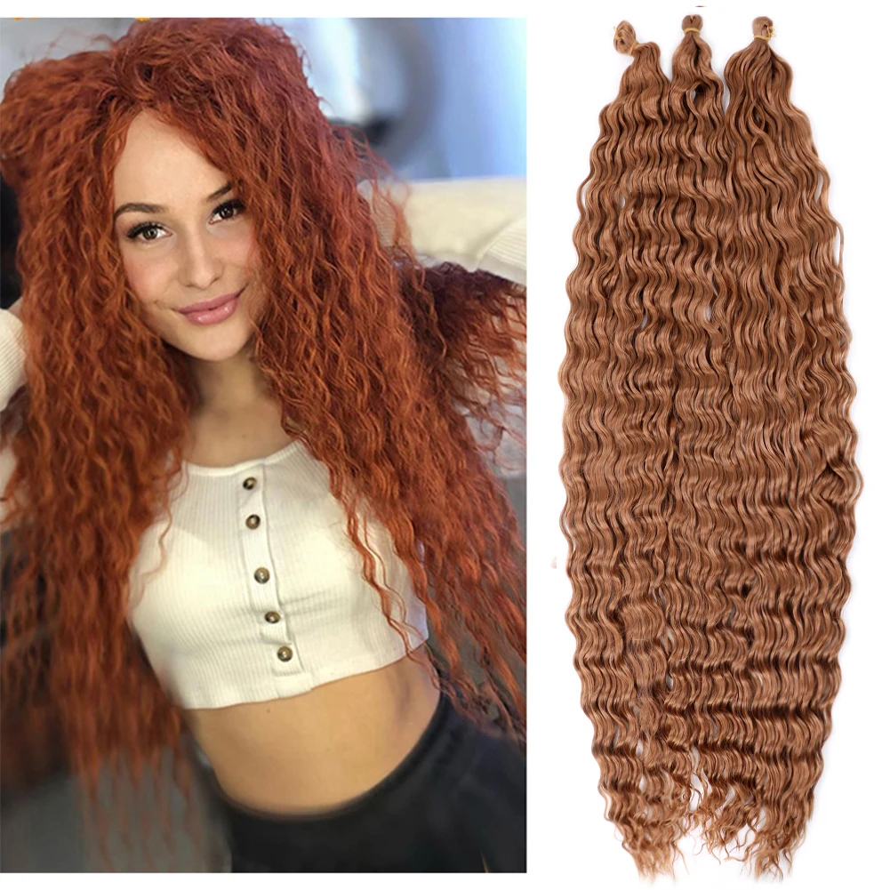 32 Inch Long Goddess Deep Wave Hair Crochet Water Wave Crochet Braids Hair  Bulk Ombre Wavy Ocean Wave Braiding Hair Extensions - Synthetic Braiding  Hair(for Black) - AliExpress