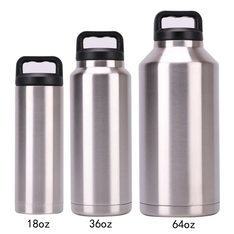 64oz 50 шт. Нержавеющая сталь стакан 30oz 20oz 10oz стакан с двойными стенками вакуумной изоляцией из нержавеющей стали для путешествий Кофе кружка большой Ёмкость спортивные чашки - Цвет: 64oz