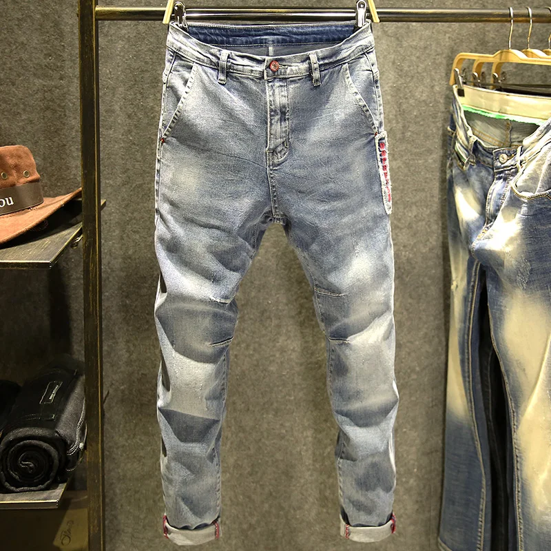 Casual Mens Ripped Jeans Skinny Cotton High Quality Stretch Blue dsq Jean Pants for Men Casual Mens Ripped Jeans Skinny Cotton High Quality Stretch Blue dsq Jean Pants for Men